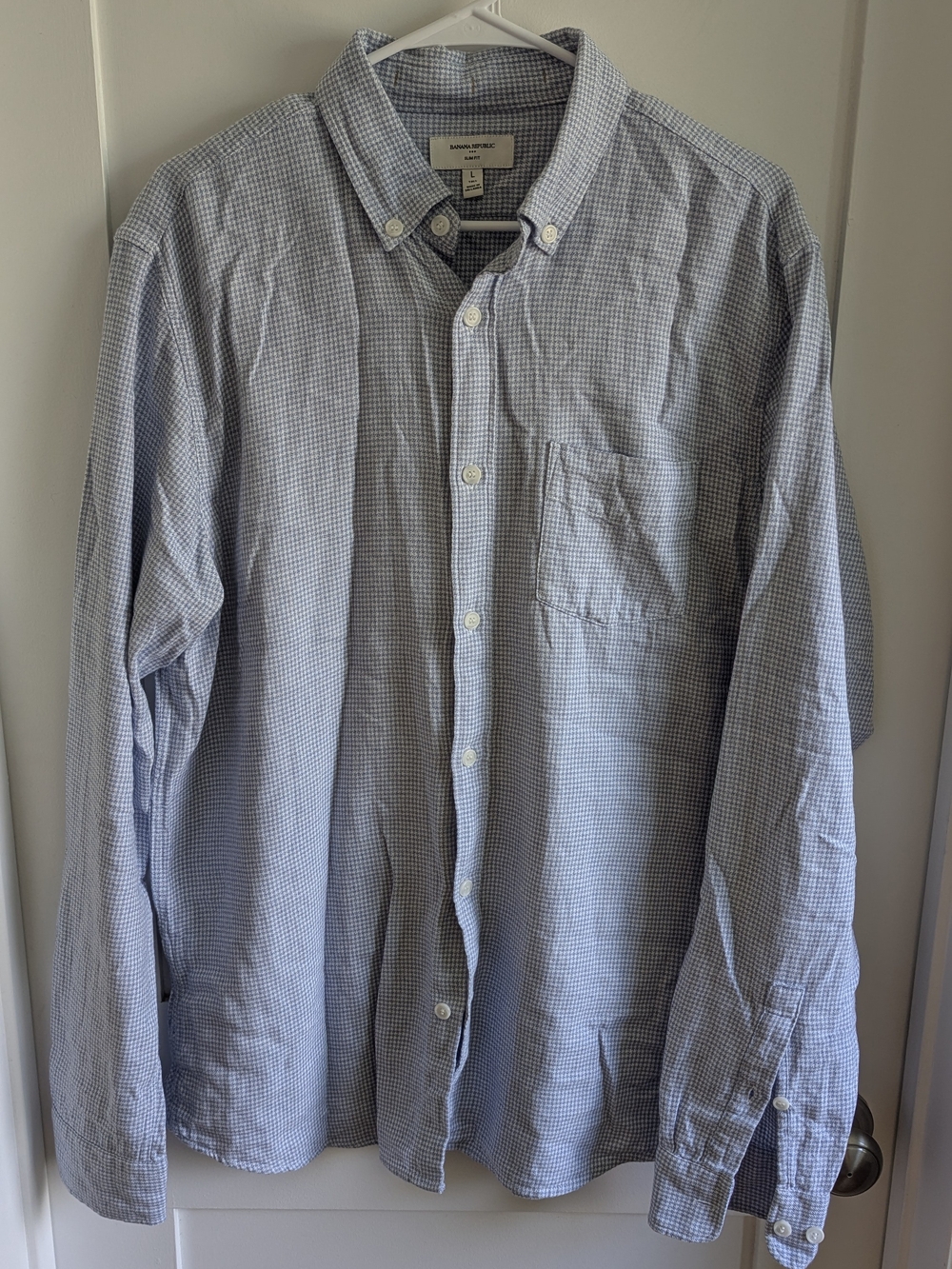 Banana Republic Light Blue Micro-Check Button-Down Shirt